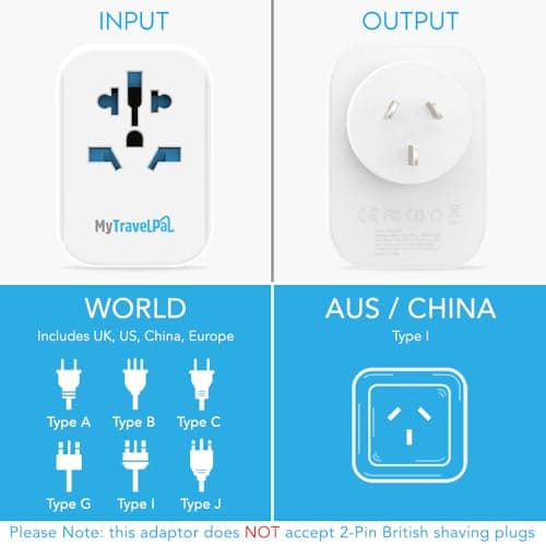 MyTravelPal UK to Australia Plug Adapter with USB | UK Safety Standards — view 2
