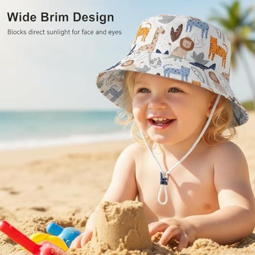 Children's Bucket Hat, Outdoor Activity Children's Sun Hat, Children's Sun Protection with Adjustable Chin Strap, Foldable Design for Travel and Beach, Children's Sun Hats for Boys and Girls — view 6