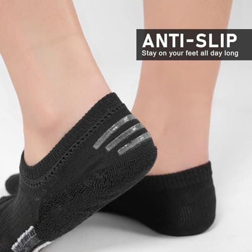 LXEASYGO 10 Pairs Invisible Trainer Socks for Women Non-Slip Silicone Stripes Ladies Girls Low Cut No Show Running Ankle Socks (UK, Alpha, One Size, Regular, Regular, 10 Pairs Multicolor) — view 4