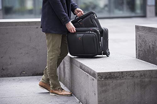 Wenger 600662 Patriot 17 Inch 2-Piece Business Wheeled Laptop Briefcase, Padded Laptop Compartment with Matching 15.4 Inch Laptop Case in Black (25 Litre) — view 5