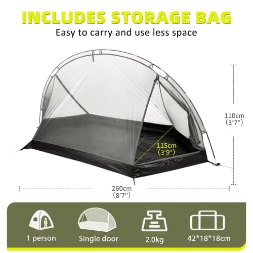 Forceatt Tent, 1/2 Person Camping Tent, Ultralight Waterproof 1 Man Tent,Quick To Set Up, Portable, Bilayer for Camping, Motorcycle Travel,Backpacking — view 2
