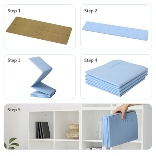 Enssy Non-Slip Foldable Travel Mat,173 x 61 x 0.4 cm, Lightweight Foldable for Travel Folding Yoga Mat with Carrying Bag Exercise Pilates — view 5