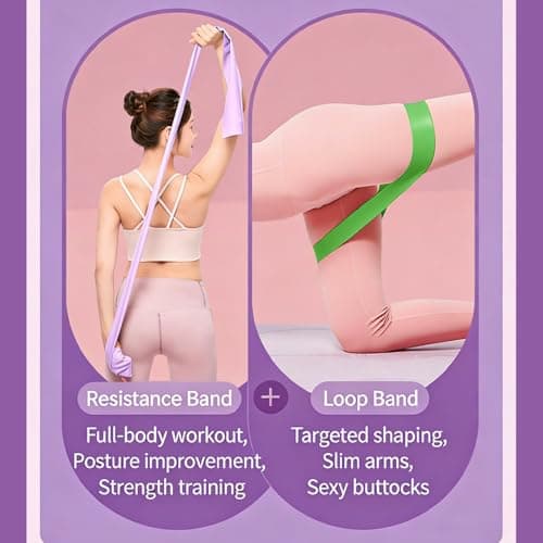 Resistance Bands with Handle, Exercise Bands Resistance for Women, Full-Body Strength Training at Home, Portable Workout During Travel, 3-Piece Set with TPE Material, 600x50x0.35mm Dimensions — view 5