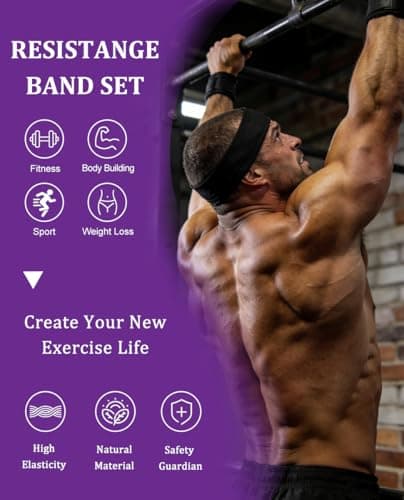 Resistance Band Assist Band Workout Exercise Band, Stretch Training Red Fitness Band for Unisex, Ideal for Home, Pilates, Yoga, Powerlifting, CrossFit, Muscle Toning (Red 15-35LBS) — view 6