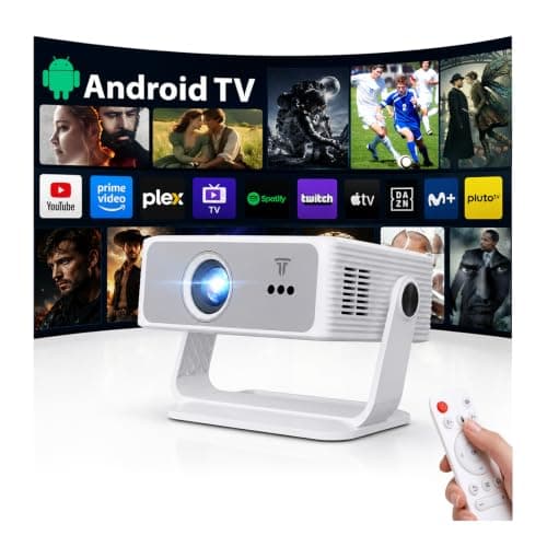 2026 Smart Projector Built-in Apps Android 14, 450 ANSI Support 4K & Native 1080P, Projector for Bedroom Home Wifi6 and BT5.4, 270° Rotation 30db Low Noise Auto Keystone Mini Movie Portable Projectors
