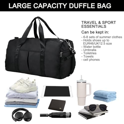 Sports Gym Bag, 30L Gym Sports Duffle Bag, Waterproof Travel Duffel Bag — view 4