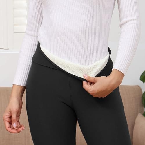 Decorie Thermal Leggings Women High-Waisted Fleece Lined for Winter Black — view 6