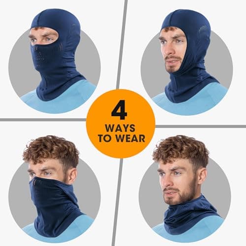 WTACTFUL Balaclava Face Ski Mask for Men Women, Breathable Thermal Warm Full Face Cover Mask Helmet Liner for Motorbike Motorcycle Cycling Skiing Snowboarding Summer Winter Blue — view 6