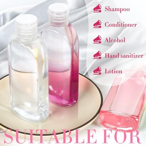 Craftisan 5 Pack 3.4 oz Clear Travel Bottles Kit - TSA Approved, Leak Proof, Reusable - Perfect for Travel, Business Trips, Fitness Centers, Beaches, Camping - 100ml PET Bottles — view 3