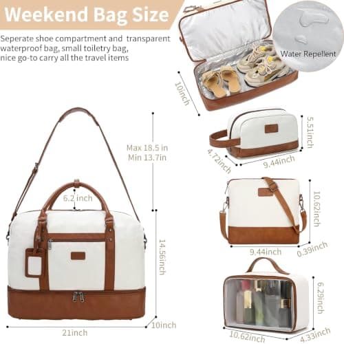4PCS Weekender Bags for Women Large Overnight Weekend Travel Duffel Bags — view 3
