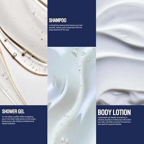 BODY & EARTH Spa Gifts for Men Toiletry Gift Set 3Pcs Ocean Shower Gel Kit — view 5