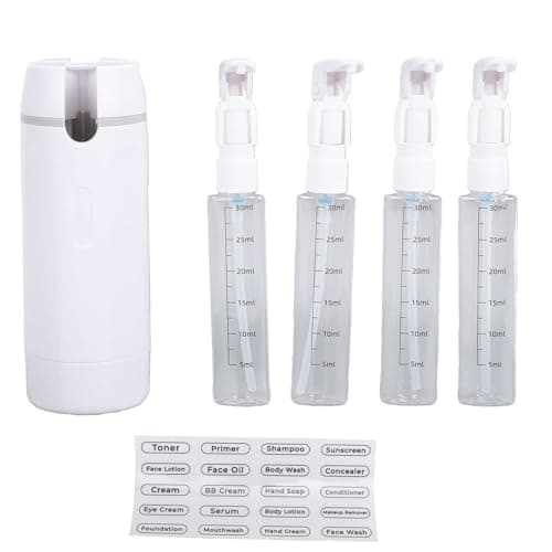 Aramox 4 in 1 Travel Dispenser, ABS Refillable Travel Bottle for Shampoo Conditioner Shower Gel Cream, Leakproof Compact 17 X 6 Cm Toiletry Container for Gym Camping — view 6
