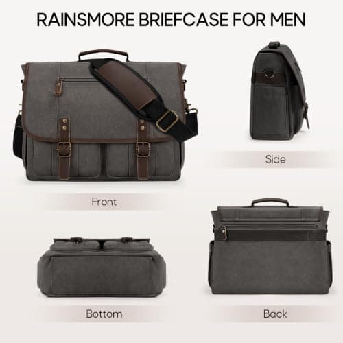 RAINSMORE Laptop Messenger Bag Multiple Pockets 17 Inch Satchel Briefcase — view 6