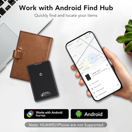 2 Packs Android Wallet Tracker Card, Compitable with Google Find Hub(Android Only), Non-rechargeable, IP68 Waterproof Ultra Slim Card Tracker, Item finder for Suitcases, Bags, Passports, Tracker Tag — view 2