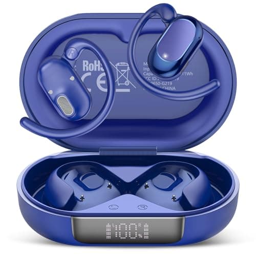 AI Real Time Language Translation Earbuds, Open Ear Bluetooth 5.4, Blue
