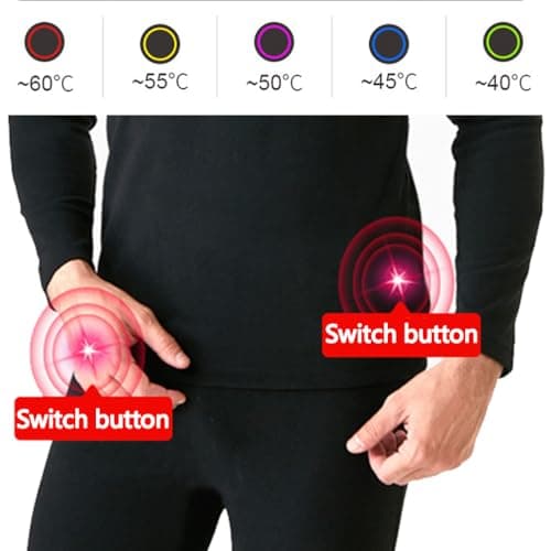 TOVCHEI Electric Heated Underwear Smart USB Powered Heated Thermal Baselayer Underwear for Women Skiing, Travel,Purple A,M — view 3