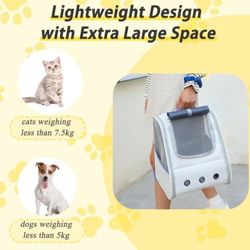 Tomtary Breathable Cat Carrier Backpack Pet Carrier for Small Dogs Multi-entrance Front Pack for Kitten Puppy Rucksack Carrying Airline Approved for Travel Hiking Camping Use Up to 16 Lbs — view 6