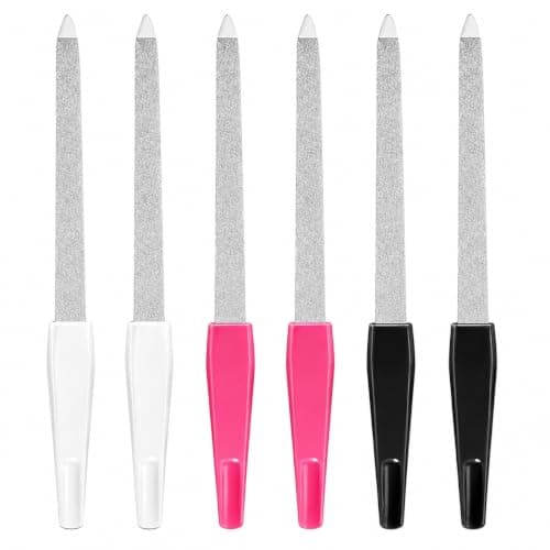 6 Pack Metal Nail Files – Double Sided Sapphire Grit Stainless Steel File