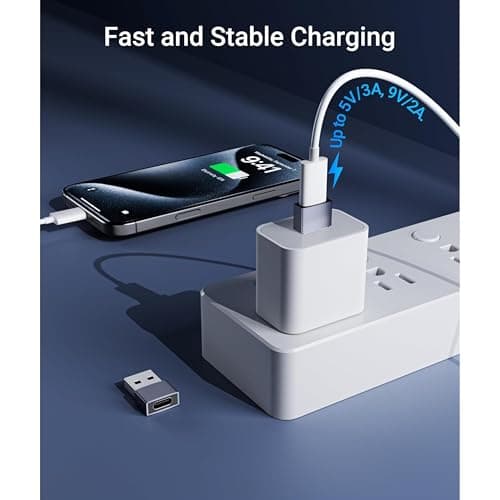 USB to USB C Adapter for i-Phone 16 15, PD 20W USB-C Type C Fast Car Charger Adapter Plug for i-Phone 14, 13, 12, 11, Sam-sung S24, S23, S22 S21 S20 and More, Type C Female to USB A Male(Rose Gold) — view 3