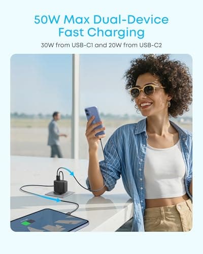 Anker Zolo 50W USB C Plug, 4-Port USB C Charger, 2 USB-C & 2 USB-A — view 3