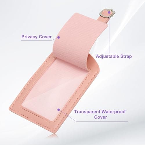PATIKIL Passport Holder for Travel, Initial Passport Cover and Luggage Tag Set with Alphabet Chenille Letter Patch Travel Wallet Bag Suitcase Identifier for Women Family Travel Pink E — view 4