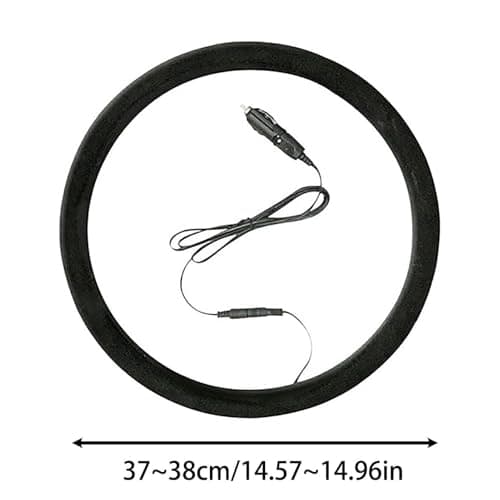 Heated Steering Wheel Cover UK, 2V Heated Cover for Car, Vehicle Hand Warming Steering Wheel Protector, Fit Usual Cars — view 6
