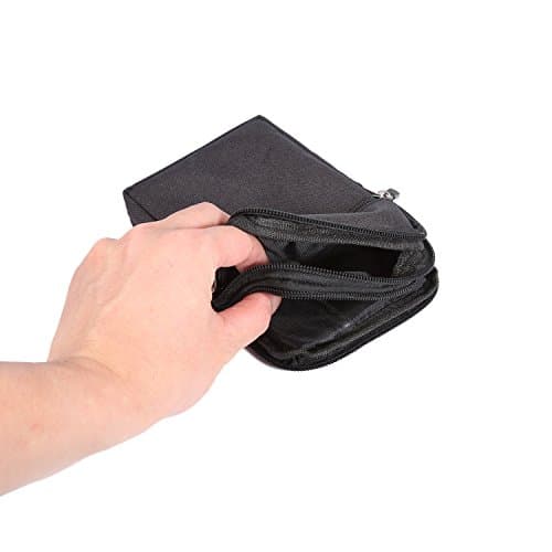 Cell Phone Waist Belt Bag Men, Vertical Smartphone Belt Clip Pouch Black — view 4