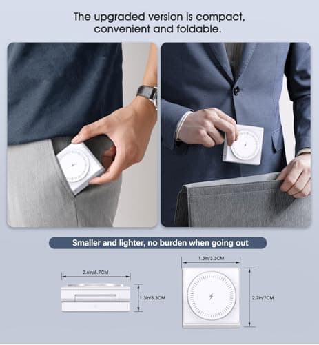 3 in 1 Wireless Charging Station for Apple Multple Devices - Foldable Magnetic Wireless Charger dock -Travel 18W charger stand for iPhone 17/16/15/14/13/12 Pro/Pro Max/Plus/Watch & Airpods All Series — view 3