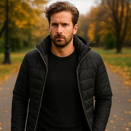 Golomak Pack of 2 Mens Thermal Long Sleeve Tops, Warm Crew Neck Base Layer Shirts for Winter Work, Hiking & Outdoor Sports – Lightweight Thermal Underwear Tops (Black, Large) — view 3