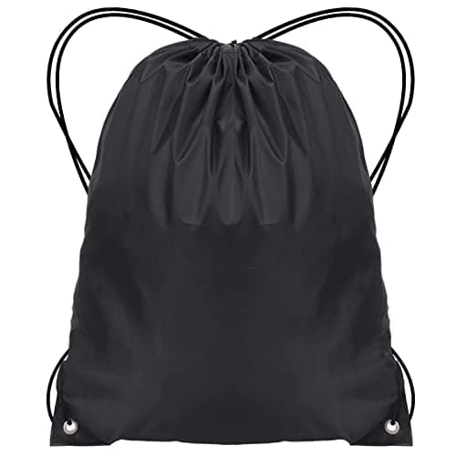JFmall Drawstring Bags, Swim PE Bags Drawstring Gym Bag for Kids Adults String Swimming Sports Bag for School Sports Swimming Gym Travel Black