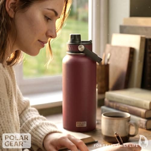 Polar Gear 1L Insulated Water Bottle, Stainless Steel Leak-Proof + Chug Cap — view 3