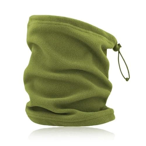 Unisex Multifunctional Double Layer Thinsulate Polar Fleece Lined Scarfs Neck Warmer Snood Tube - Thermal Thick Windproof, Snood, Bandana, Scarf Neck Gaiter Headwear (One Size, Olive) — view 2
