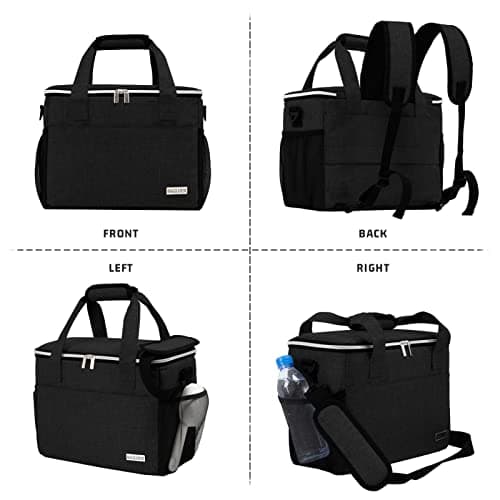 BAGLHER Dog Travel Bag Backpack Pet Supplies Backpack Pet Accessories Storage Bag 5-Piece Set With Shoulder Strap 2 Lined Pet Food Containers 4 Foldable Feeding Bowls Essential Kit for Pet travel — view 2
