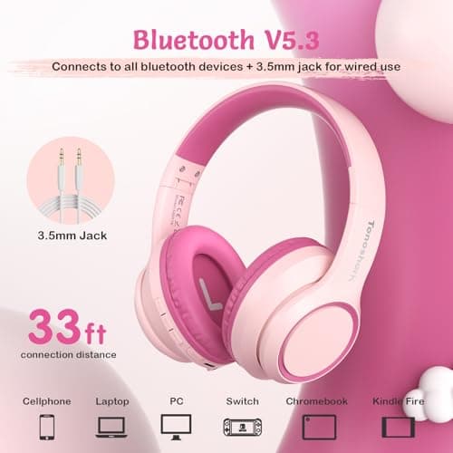 TONOSHARK Kids Headphones Wireless, Noise Cancelling Headphones for Kids — view 6