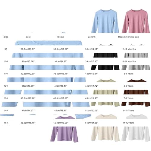 Kids Girls Thermal Long Sleeve Shirt Girls Light Plain Crewneck Tops Fall Winter Cotton Undershirt Cute Pullover Clothes 2026 Teen School Travel Vacation Party Tees Clothes White Size 9-10 Years — view 5