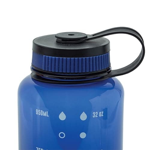 Smash 1 Litre Screw Cap Wide Mouth Water Bottle with Water Markings, Blue — view 4