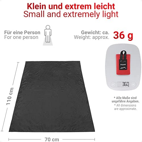 Siegvoll Mini Pocket Beach Mat Picnic Blanket 70 x 110 cm (Black) — view 2