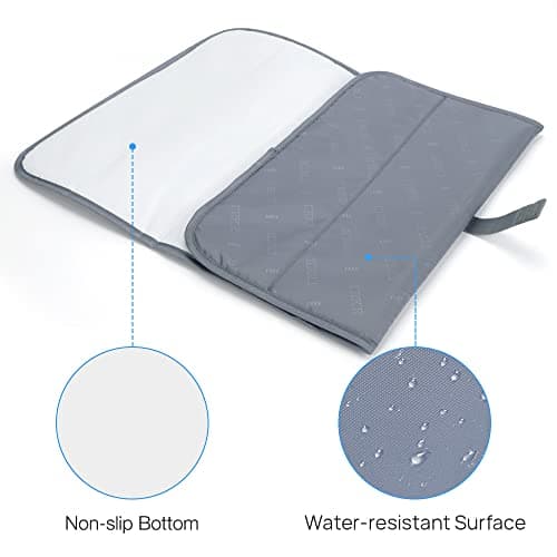 Lekebaby Foldable Travel Changing Mat Portable Baby Change Mat, Grey — view 3
