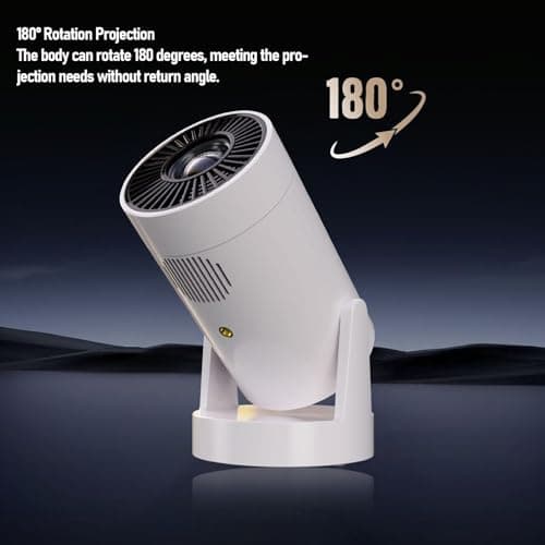 MENDUNER Mini Portable Projector with 6000mAh Rechargeable Battery, 1080P Supported Outdoor Movie Projector, 180° Rotatable Built in Speaker for Bedroom, Camping, Kids — view 2