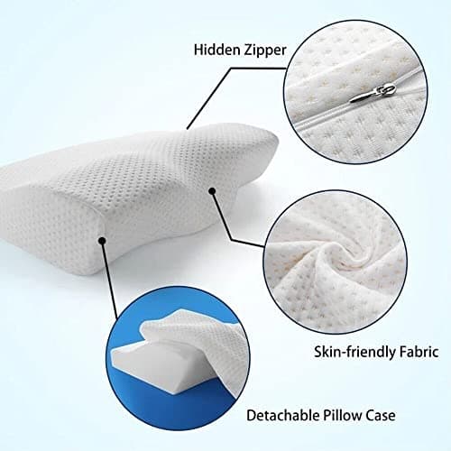 Trintion Memory Foam Pillow Neck Back Support Orthopaedic Firm Head Pillows Fast Rebound Memory Foam Cervical Pillow for Head Neck and Shoulder Support — view 5