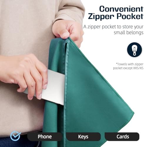 BAGAIL Microfibre Travel Towel, Perfect for Camping, Swimming and Beach - Quick Dry, Super Absorbent, Ultra Compact - Great for Sports, Gym, Yoga and Backpacking — view 4