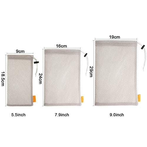 Fiacvrs Storage Bag Drawstring Carrying Case Cover Holder Protective Nylon Phone Pouch Mesh Mobile Universal Portable Power Bank(5.5 InchBlack) — view 3