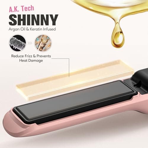 Terviiix Portable Cordless Hair Straighteners, Mini Flat Iron for Travel, 190°C-220°C, Rechargeable Mini Hair Straighteners & Curler 2 in 1 with Argan Oil Infused, 4500mAh Battery, 40s Fast Heat Up — view 6