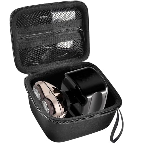 ANKHOH Case Compatible with Skull Shaver Electric Pitbull Pro Razor, Hard Travel Rotary Men Head Shavers Beard Trimmer Storage Bag with Zipper Mesh Pocket for Mustache Grooming Kit (Only Box) (Black)