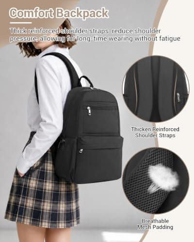 Kono School Backpack Womens, School Bags for Girls, Lightweight Rucksack — view 6