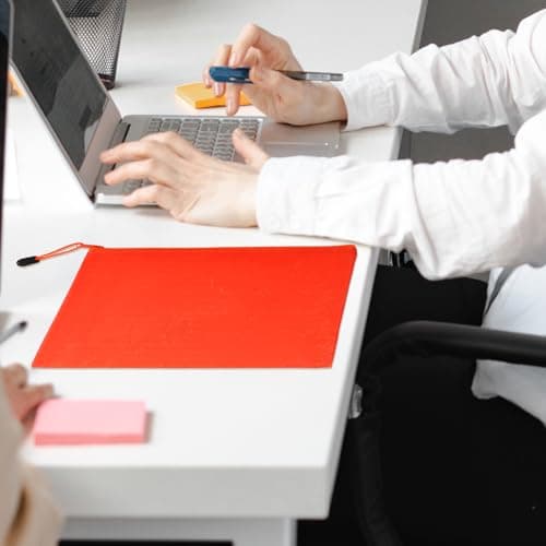 GLEAVI 12pcs Waterproof Canvas File Folder Zipper Document Pouch Large Capacity Portable File Holder for Office Document Storage, Students and Exam Papers Random Color — view 5