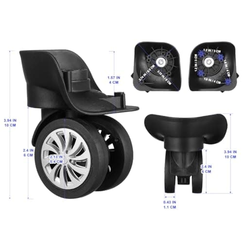 Toddmomy 4pcs Universal Wheel Universal Luggage Wheels Luggage Swivel Wheels Luggage Caster Wheels Swivel Caster Spare Repair Kit Replacement Wheel Suitcase Substitute To Rotate — view 2