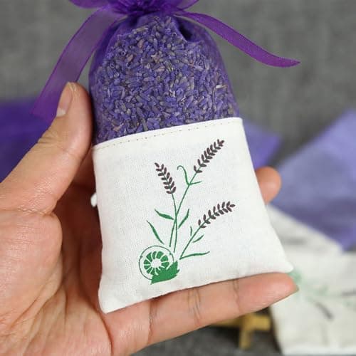 6pcs Lavender Sachet Bags Empty Cotton Travel Pouches with Ribbon — view 6
