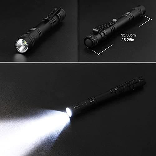 flintronic Pocket LED Torch Light Flashlight, 2pcs Pen Light Tactical Flashlight, Mini Portable, Waterproof, Anti-Skid wear, 200 Lumens for Household, Workshop, Inspection, Work, Repair — view 4