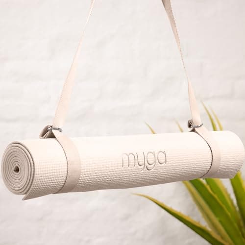 Myga Yoga Strap with D-Ring – 2-in-1 Adjustable Yoga Belt & Mat Carrier Sling – Stretching Strap for Flexibility, Balance, Pilates & Fitness – Durable Yoga Accessory for Home & Travel – 1.8m (Blush) — view 4